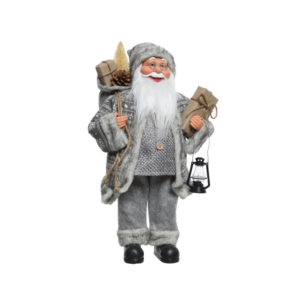 90CM GREY SANTA WITH LAMPLAMP