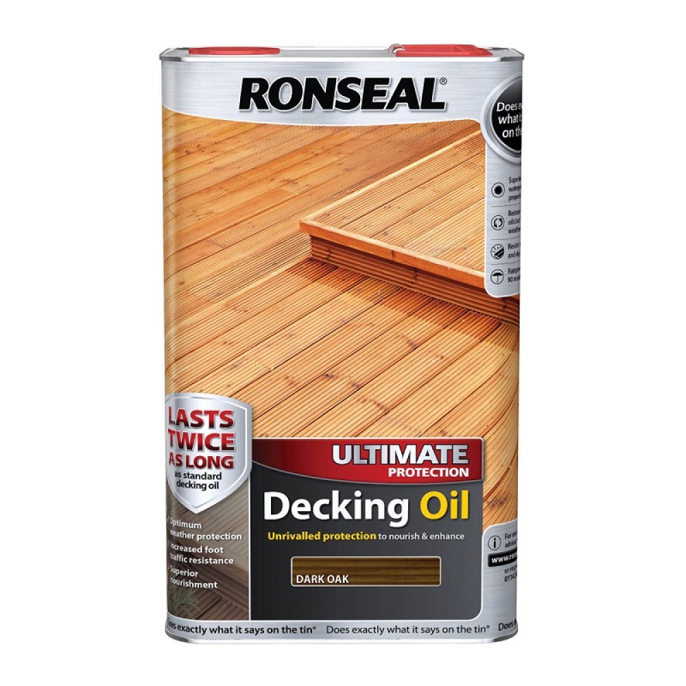 5LTR RONSEAL ULTIMATE  DECKING OIL DARK OAK