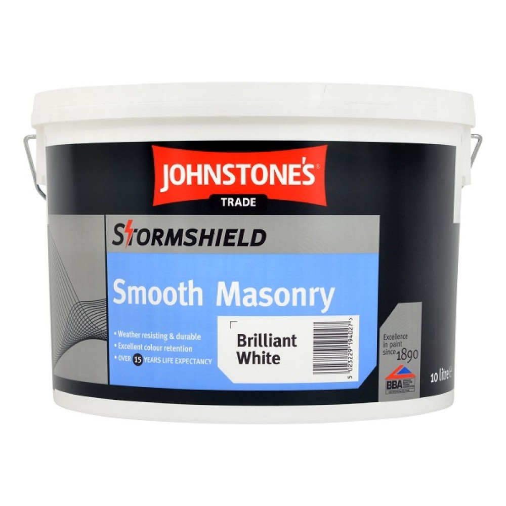 10ltr JOHNSTONE'S STORMSHIELD BRILLIANT WHITE