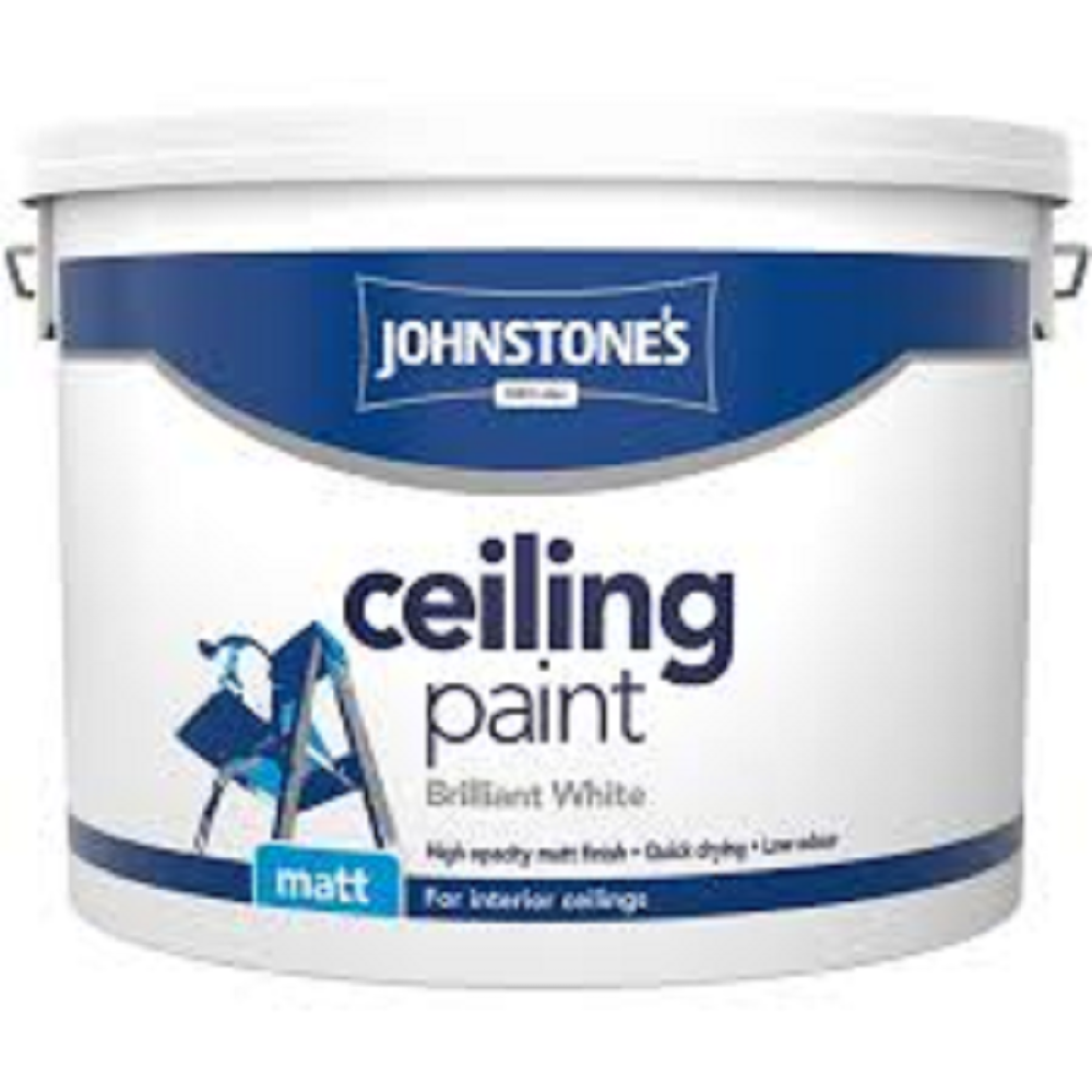 10LT JOHNSTONES CEILING PAINT BRILLIANT WHITE