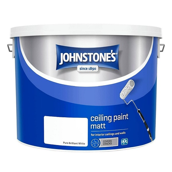 10LT JOHNSTONES CEILING PAINT BRILLIANT WHITE