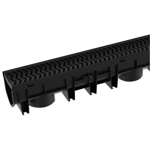 Polydrain Channel Drain Black Plastic Grate 1m Length (A15 EN:1433)