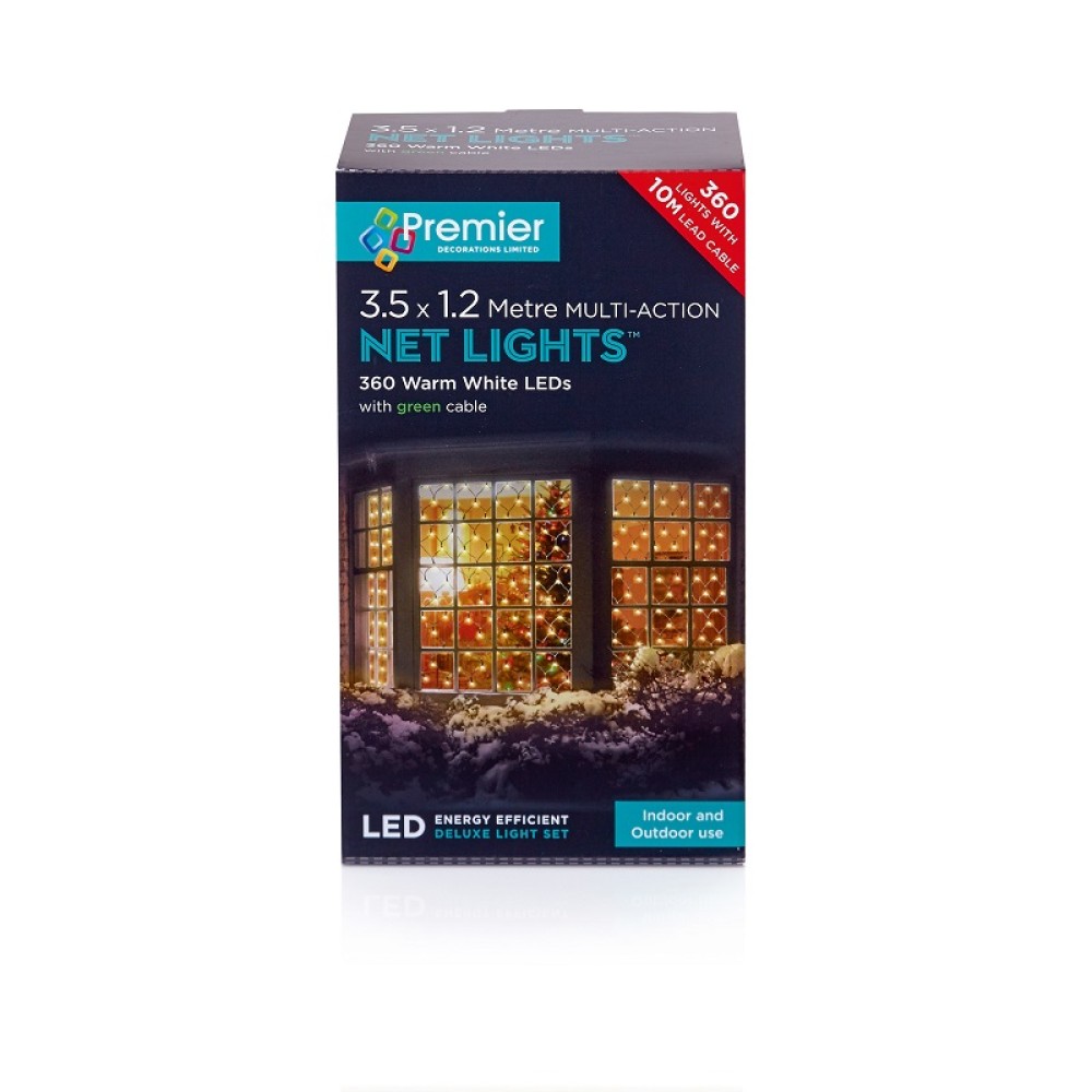 Premier 360 LED Multi-Action Net Lights Warm White - 3.5m x 1.2m