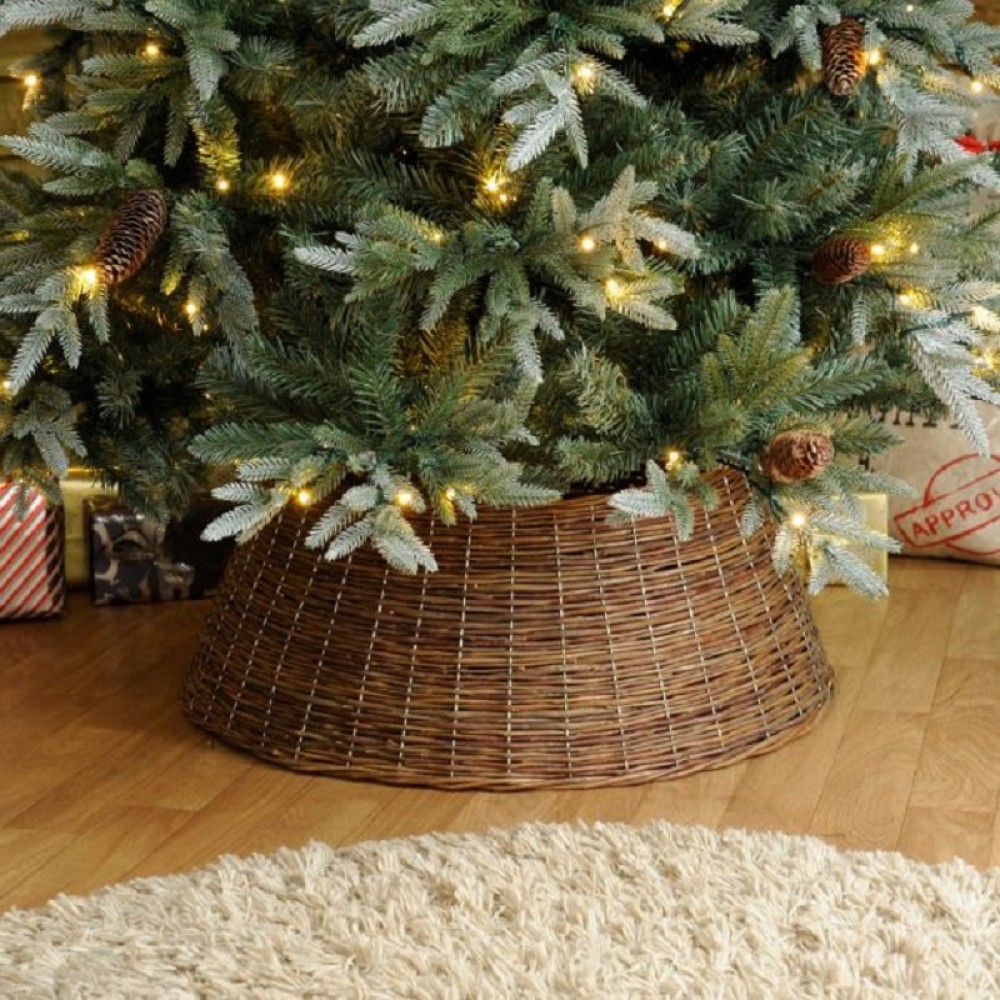 BROWN WILLOW CHRISTMAS TREE SKIRT - 70 X 28 CM