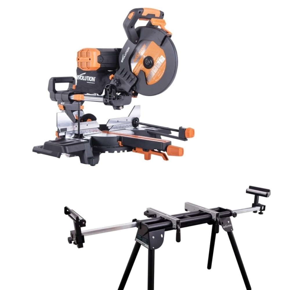 EVOLUTION R255SMS-DB+ MITRESAW & STAND