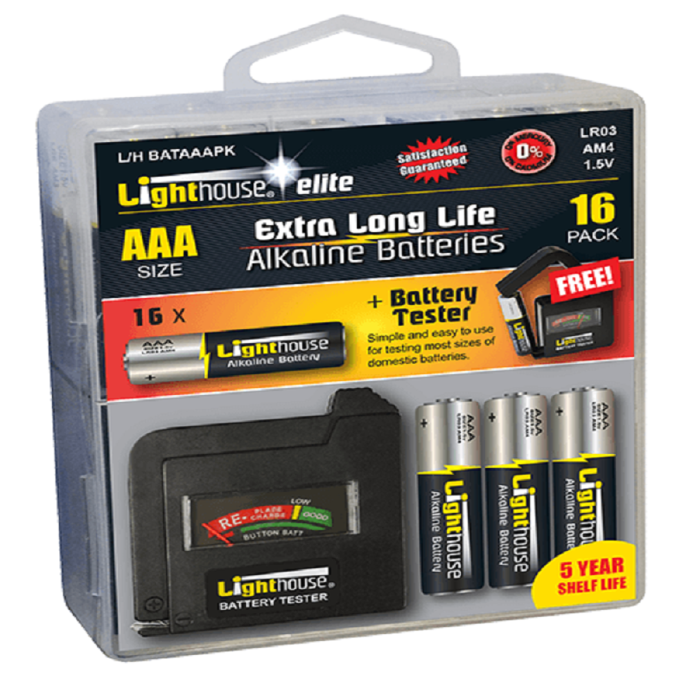 LIGHTHOUSE AAA BATTERIES PK(16)