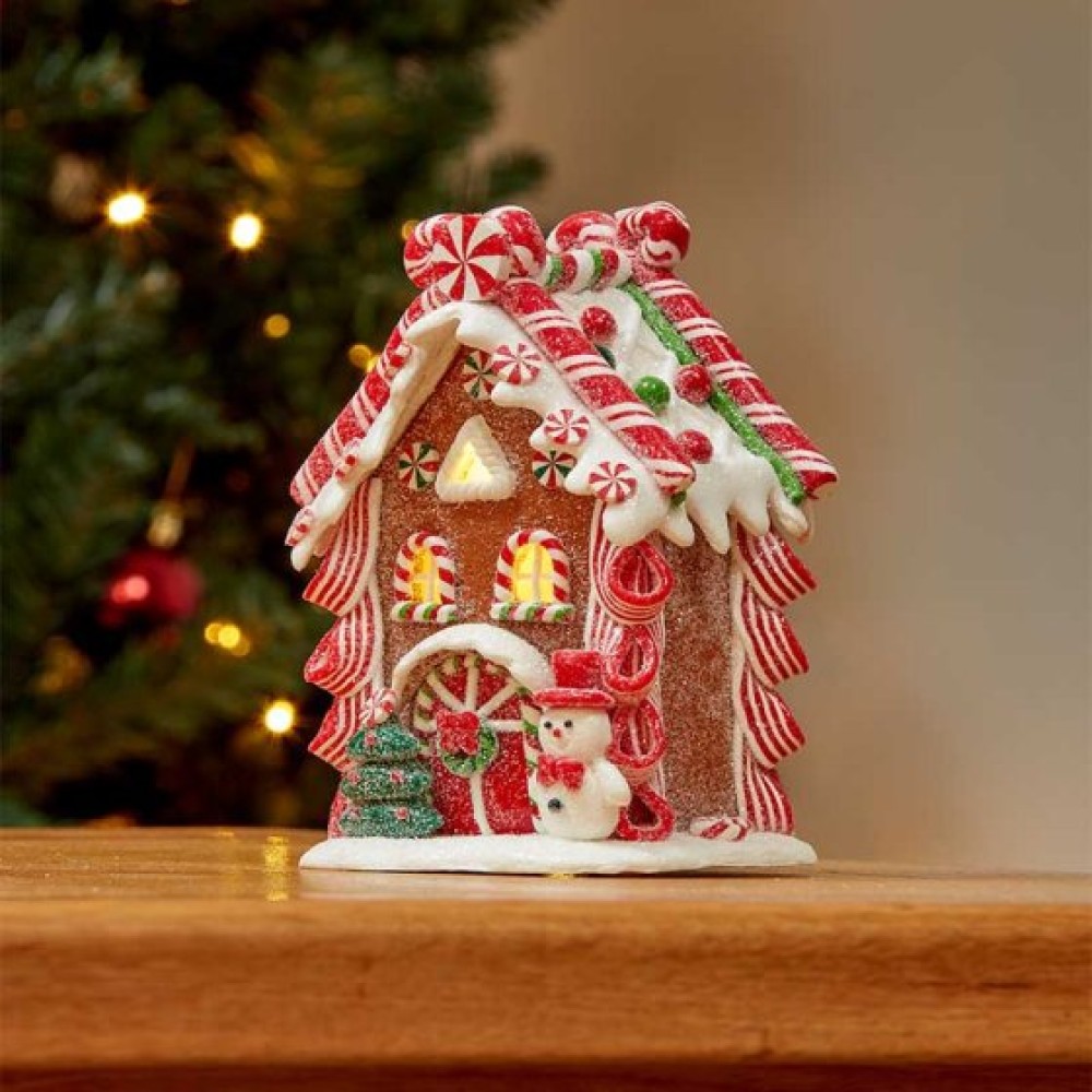 GINGERBREAD FROSTY CANDY COTTAGE