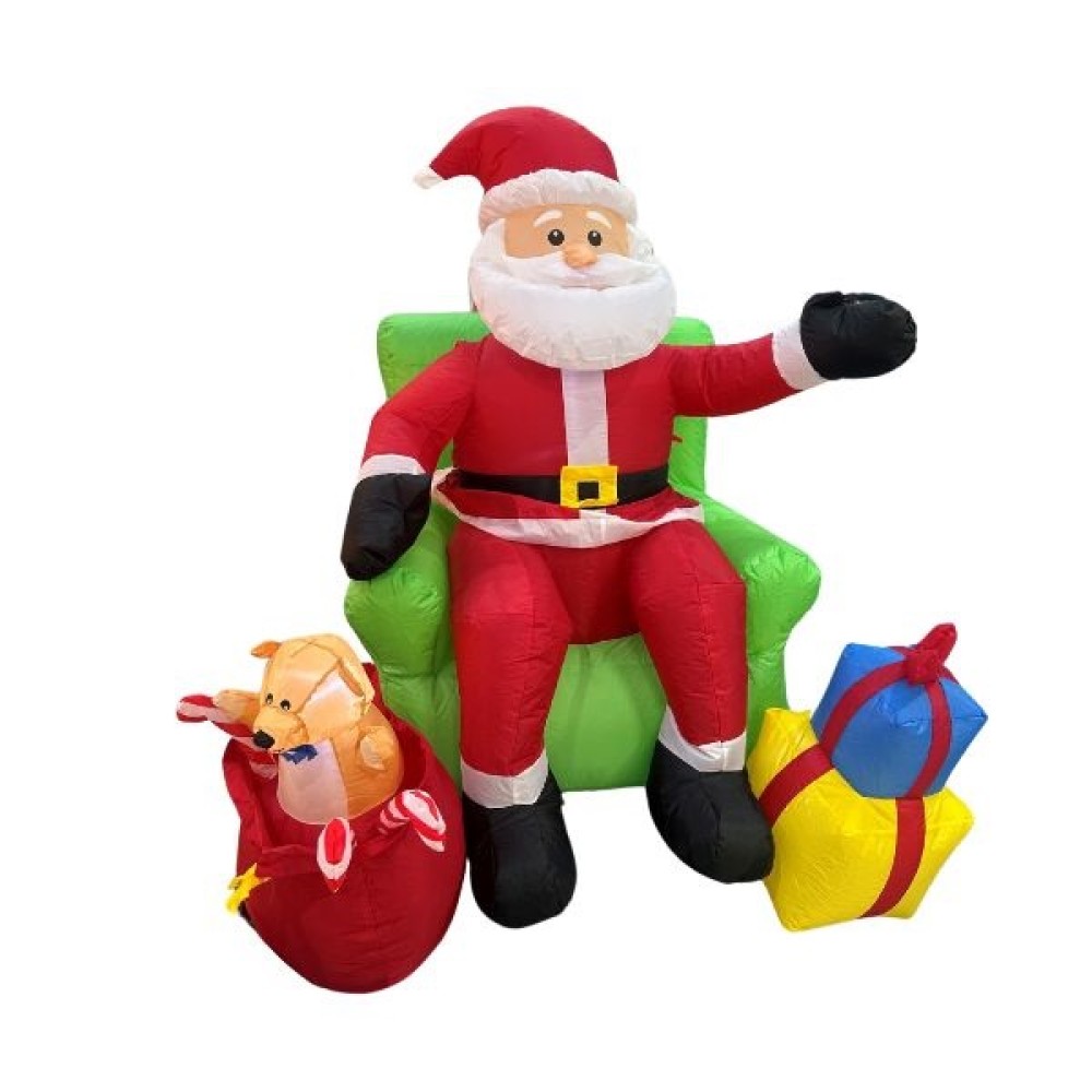 INFLATABLE SANTA ON BENCH WITH LED 120CM