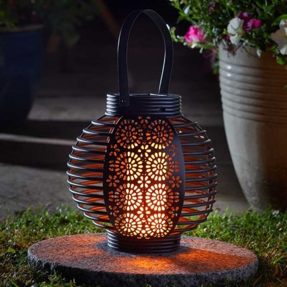 SOLAR POWERED - FARRARA FLAMING LANTERN