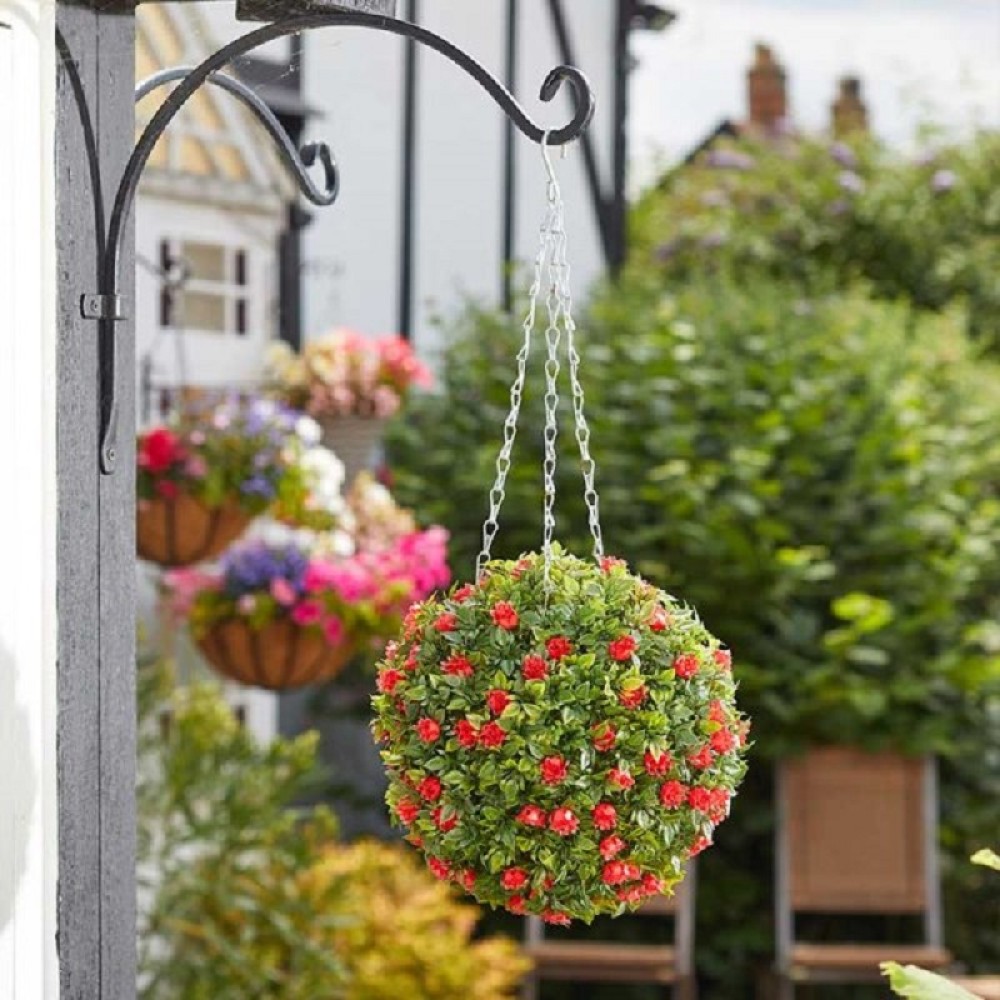 TOPIARY RED ROSE BALL - 30CM