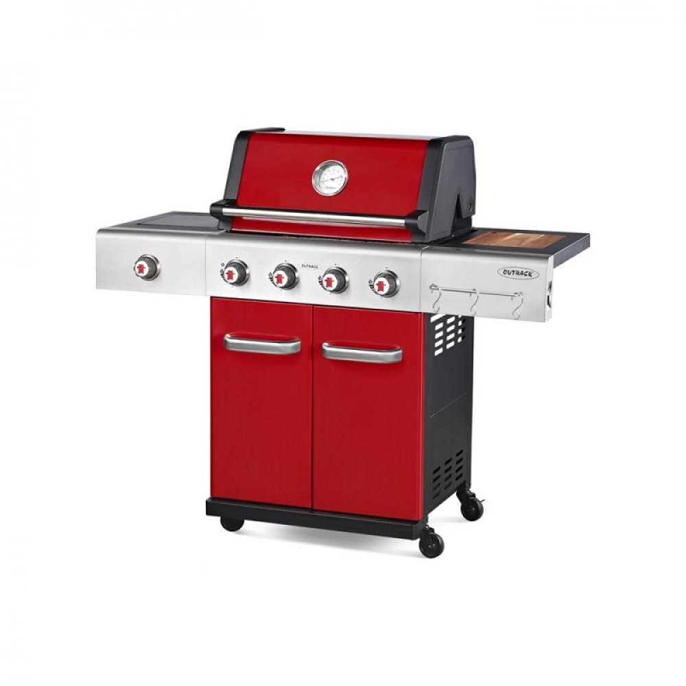 OUTBACK JUPITER 4 BURNER GAS BBQ - RED