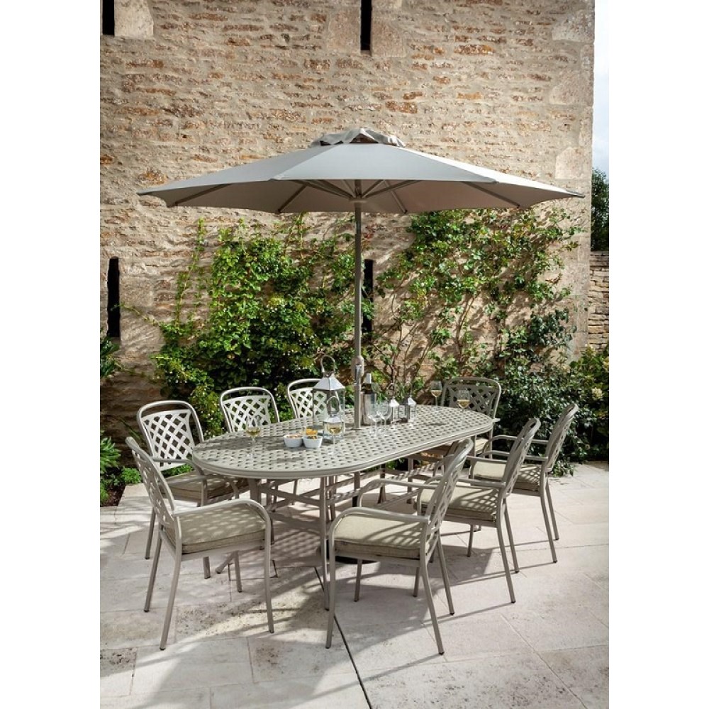 BERKELEY CAST ALUMINIUM 8 SEATER OVAL FURNITURE SET