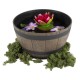 WOOD EFFECT RESIN BARREL PLANTER - 32CM