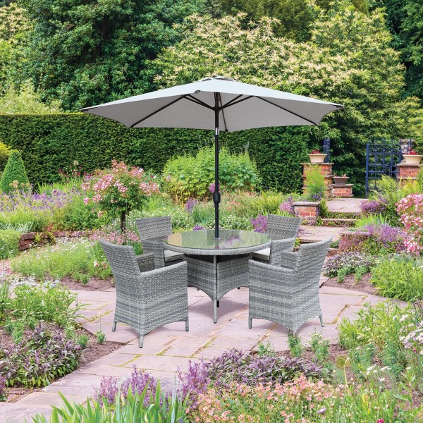 CAPRI 4 SEATER ROUND RATTAN SET - 1.1M