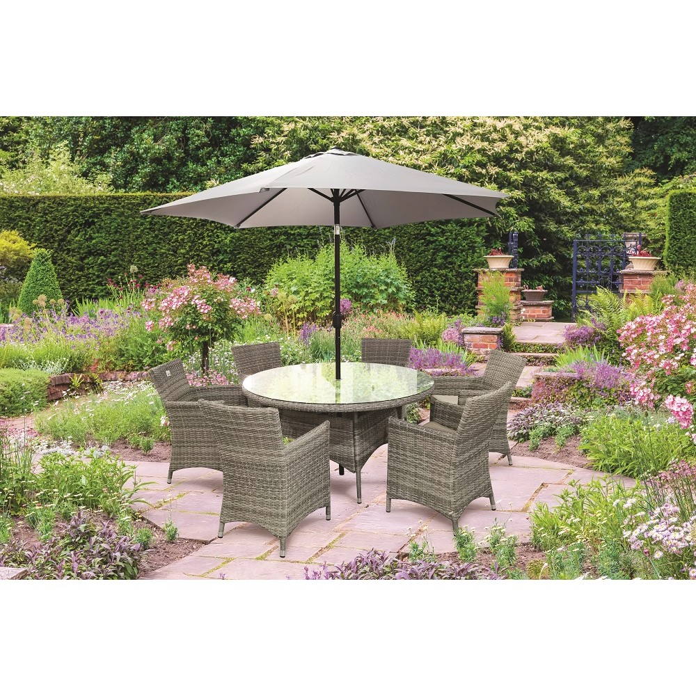 CAPRI 6 SEATER ROUND RATTAN SET - 1.4M