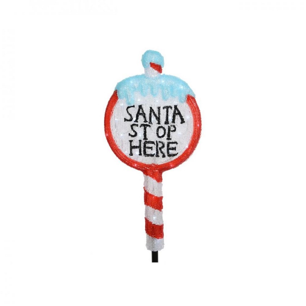 LED Acrylic Santa Stop Here Sign - 93cm