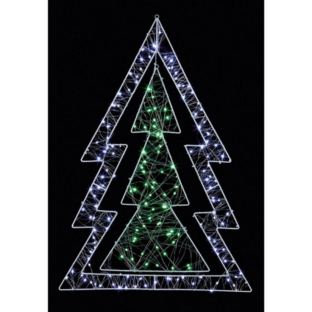 LED PIN WIRE CHRISTMAS DOUBLE TREE - 80CM