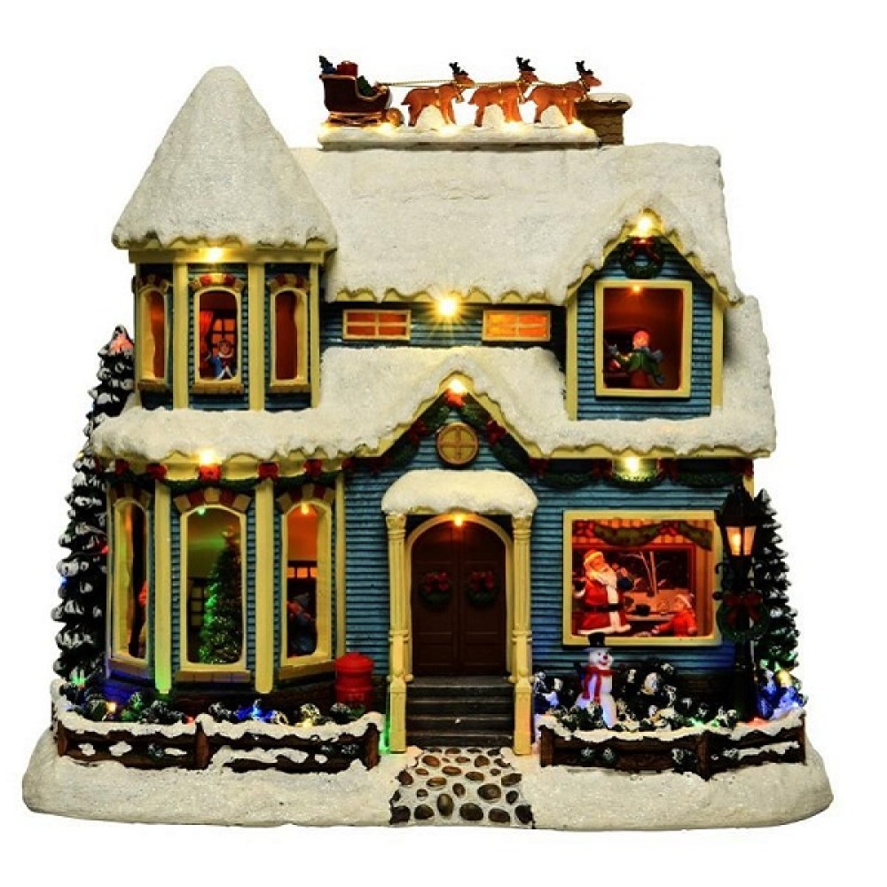 LED WINTER HOUSE SCENE - 32.5CM