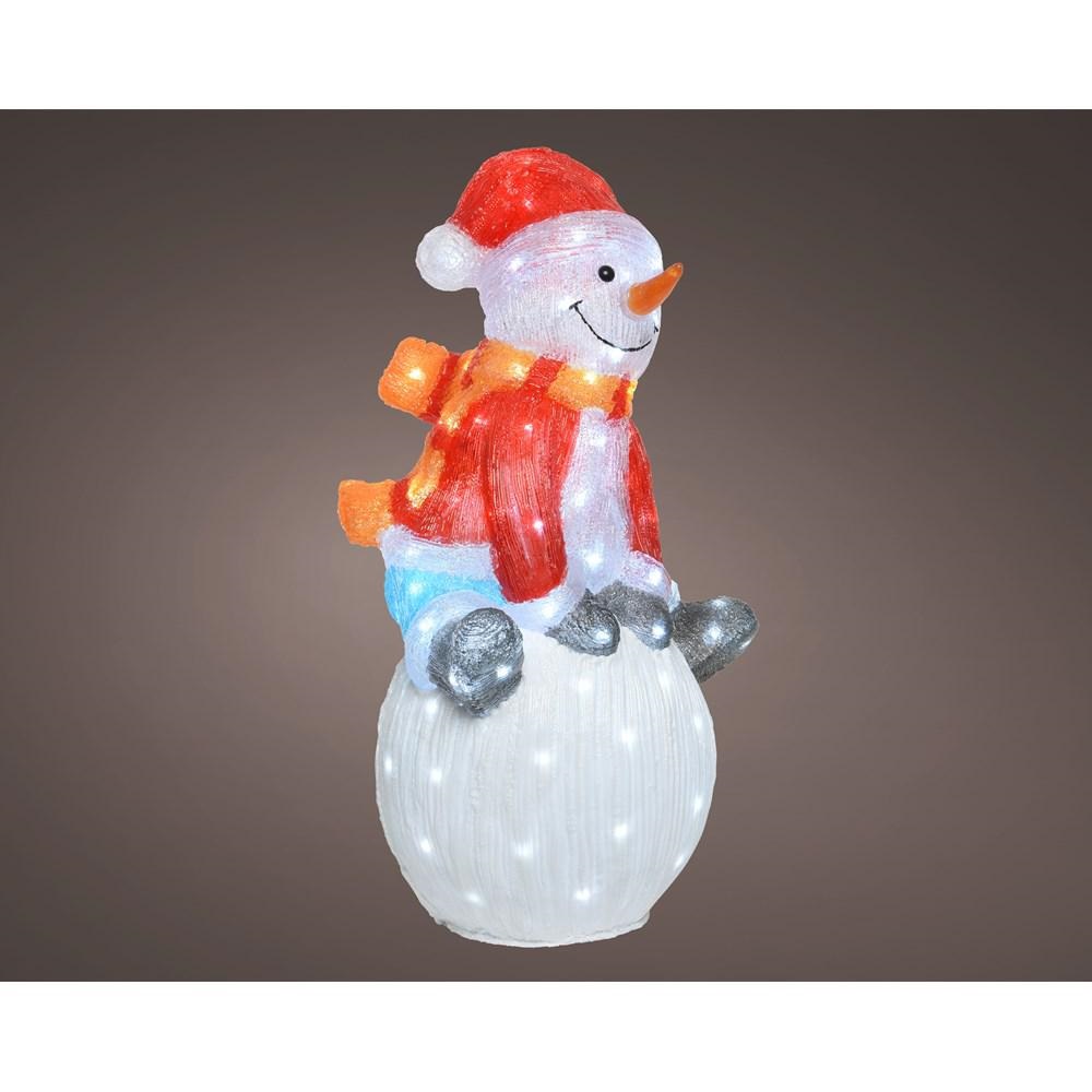 LED ACRYLIC SNOWMAN ON BALL - 70.5CM