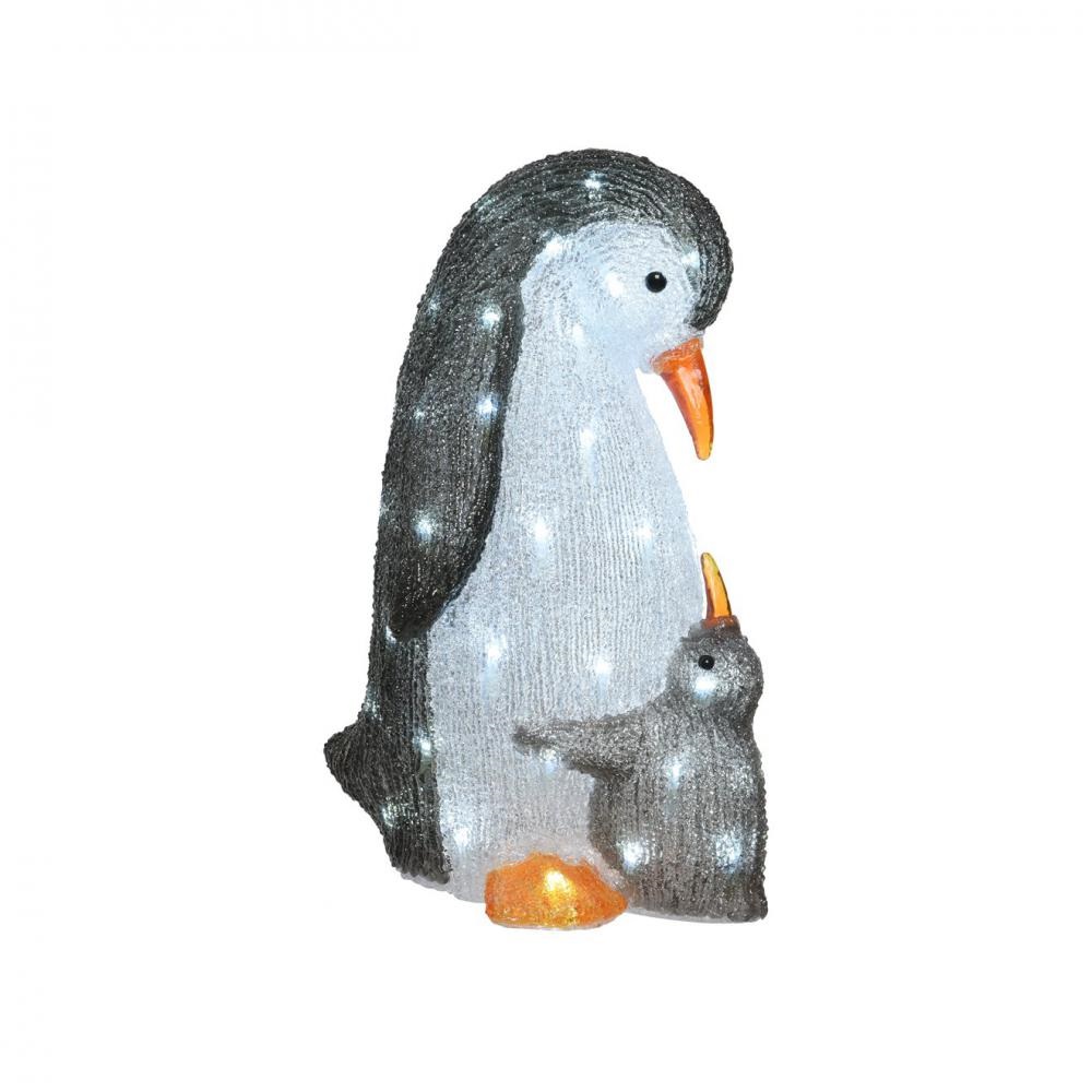 LED ACRYLIC PENGUIN WITH BABY - 47CM