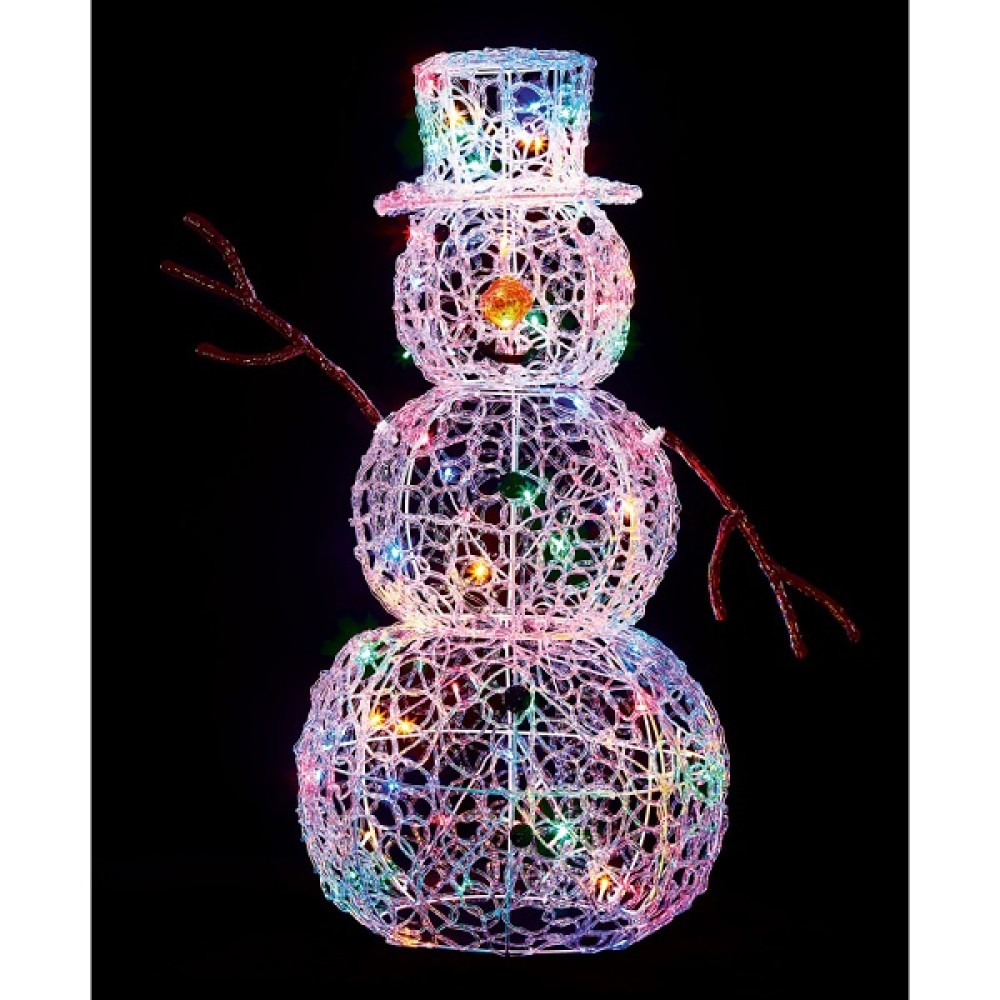 LED M/A SOFT ACRYLIC SNOWMAN MC 90CM