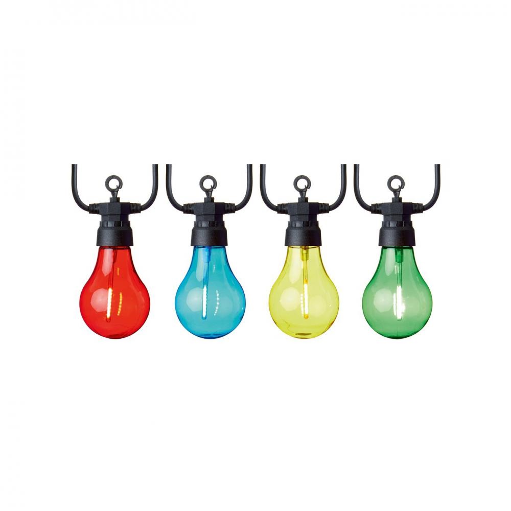 10 OUTDOOR CONNECTABLE FESTOON PARTY LIGHTS-MULTI - COLOURED