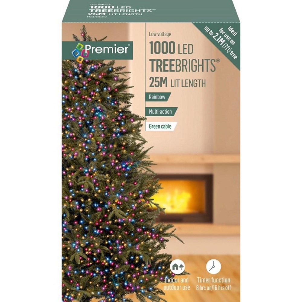 1000 LED Multi-Action Treebrights Timer - Rainbow