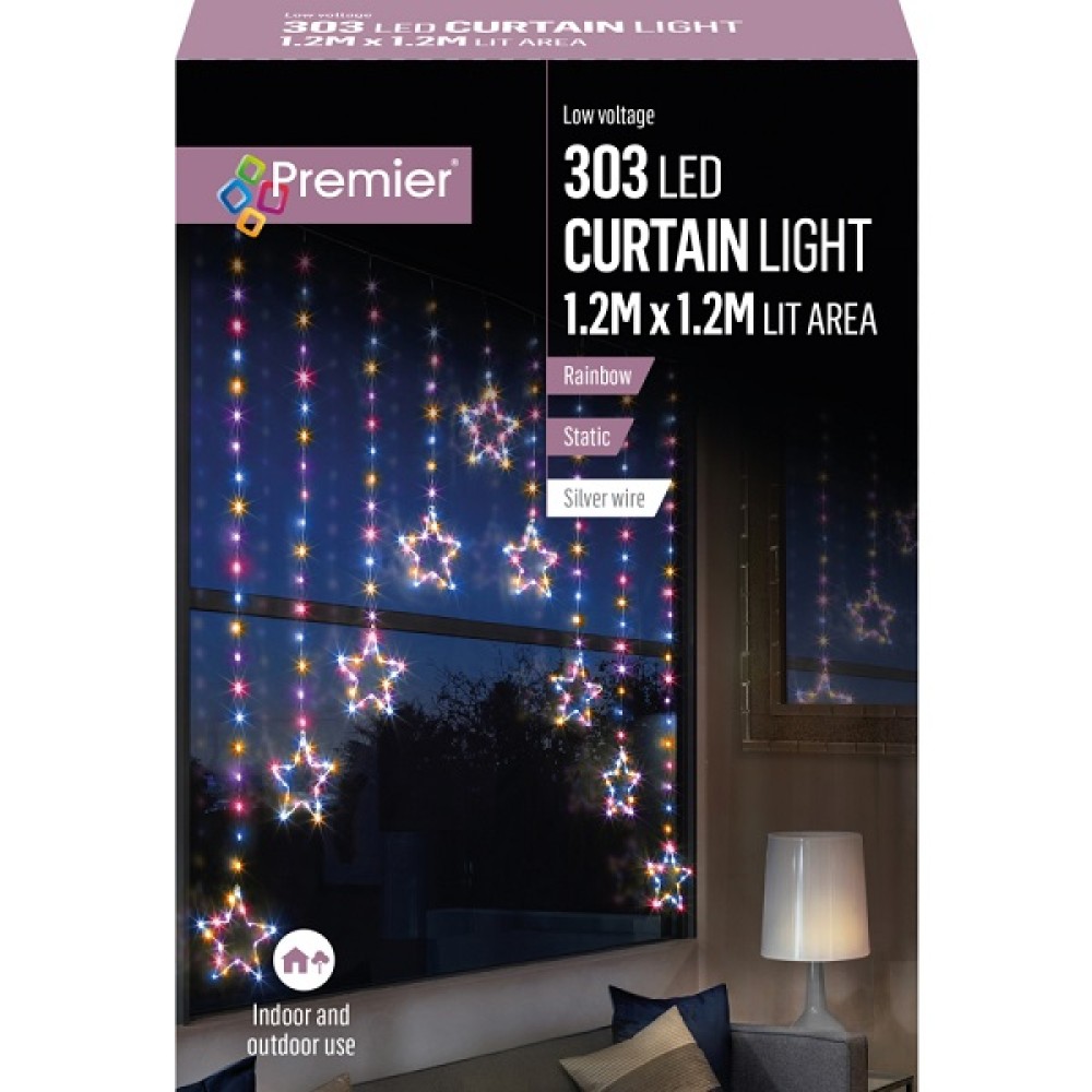 303 LED CURTAIN STAR LIGHT - RAINBOW 1.2X1.2M