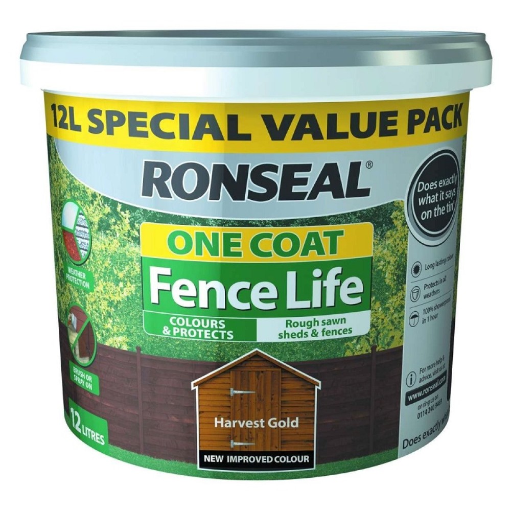 RONSEAL FENCE LIFE PLUS HARVEST GOLD 12L