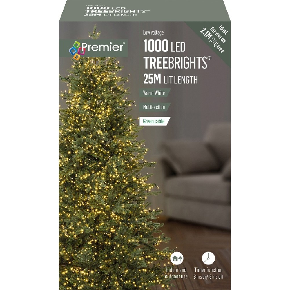 1000 LED MULTI-ACTION TREEBRIGHTS WITH TIMER -WARM WHITE