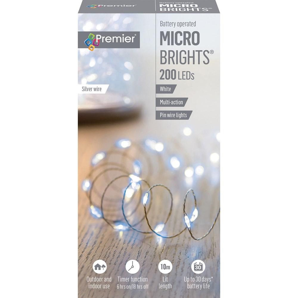 200 MULTI ACTION LED MICROBRIGHTS BATTERY OPERATED LIGHTS - WHITE