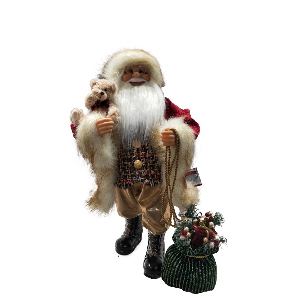 STANDING SANTA DARK RED - 60CM