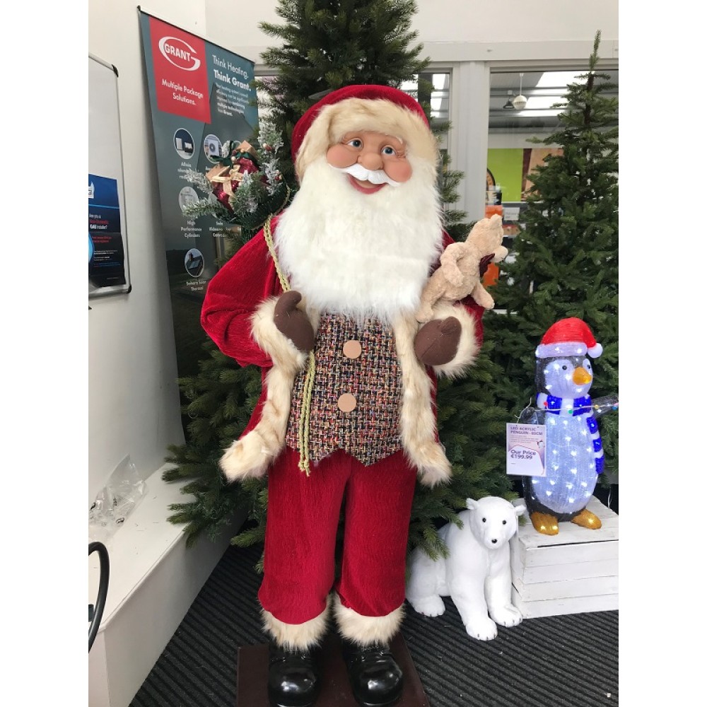 Standing Santa Dark Red - 180cm