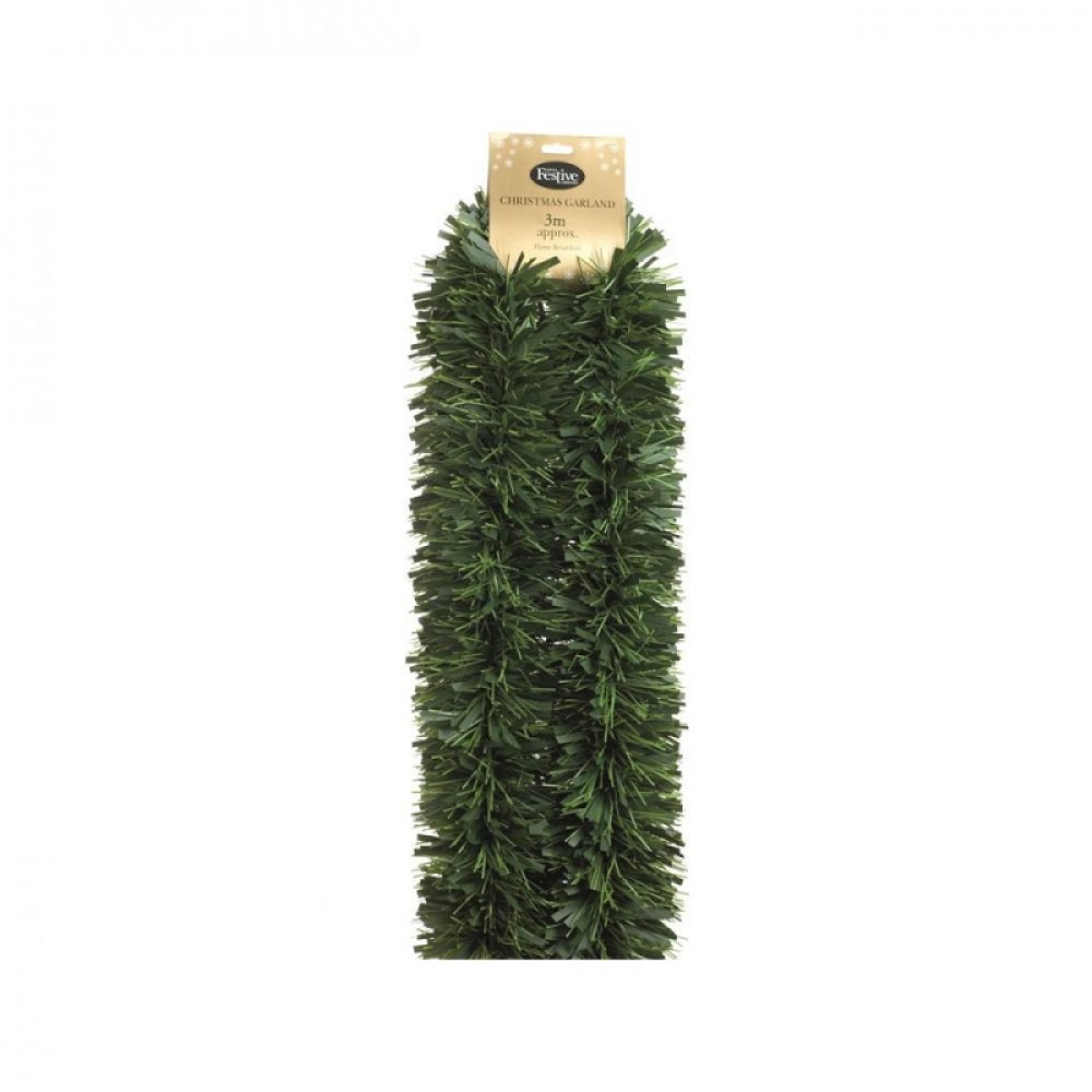 CHUNKY GREEN PINE TINSEL GARLAND