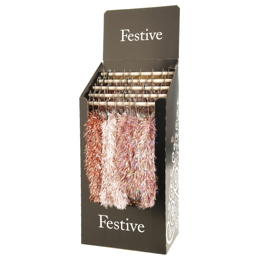 Luxury Downswept Rose Gold Tinsel 3 Assorted - 2m x 15cm