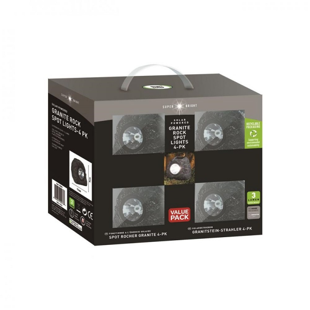 GRANITE ROCK SPOT LIGHTS 3 LUMEN - 4 PACK