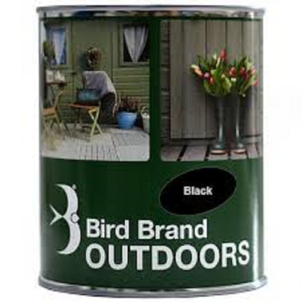 BIRD BRAND OUTDOOR PAINT BLACK 1L