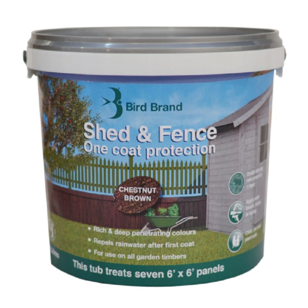 BIRD BRAND SHED & FENCE 5LT CHESTNUT BROWN