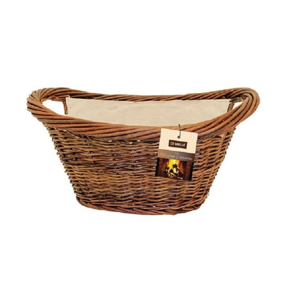 SIROCCO NATURAL WICKER OVAL BASKET WITH LINER