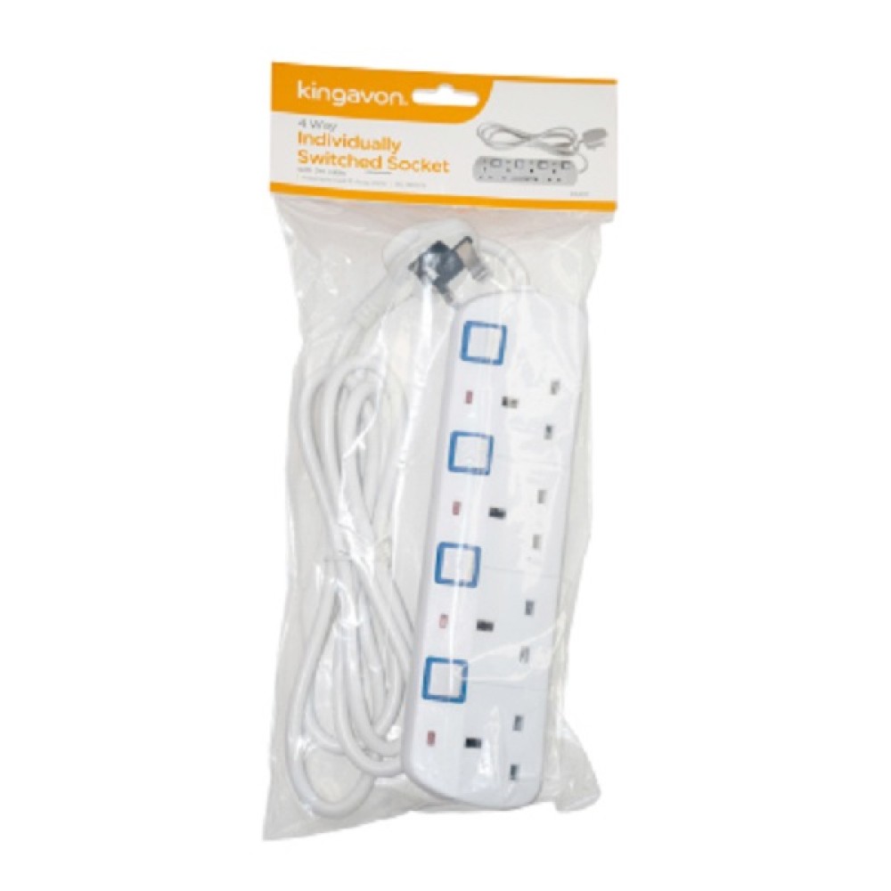 4 WAY INDIVIDUALLY SWITCHED SOCKET 2M CABLE