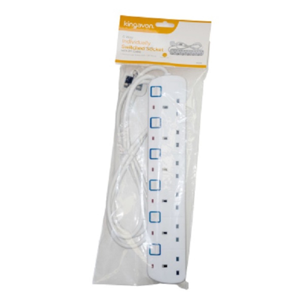 6 WAY INDIVIDUALLY SWITCHED SOCKET 2M CABLE