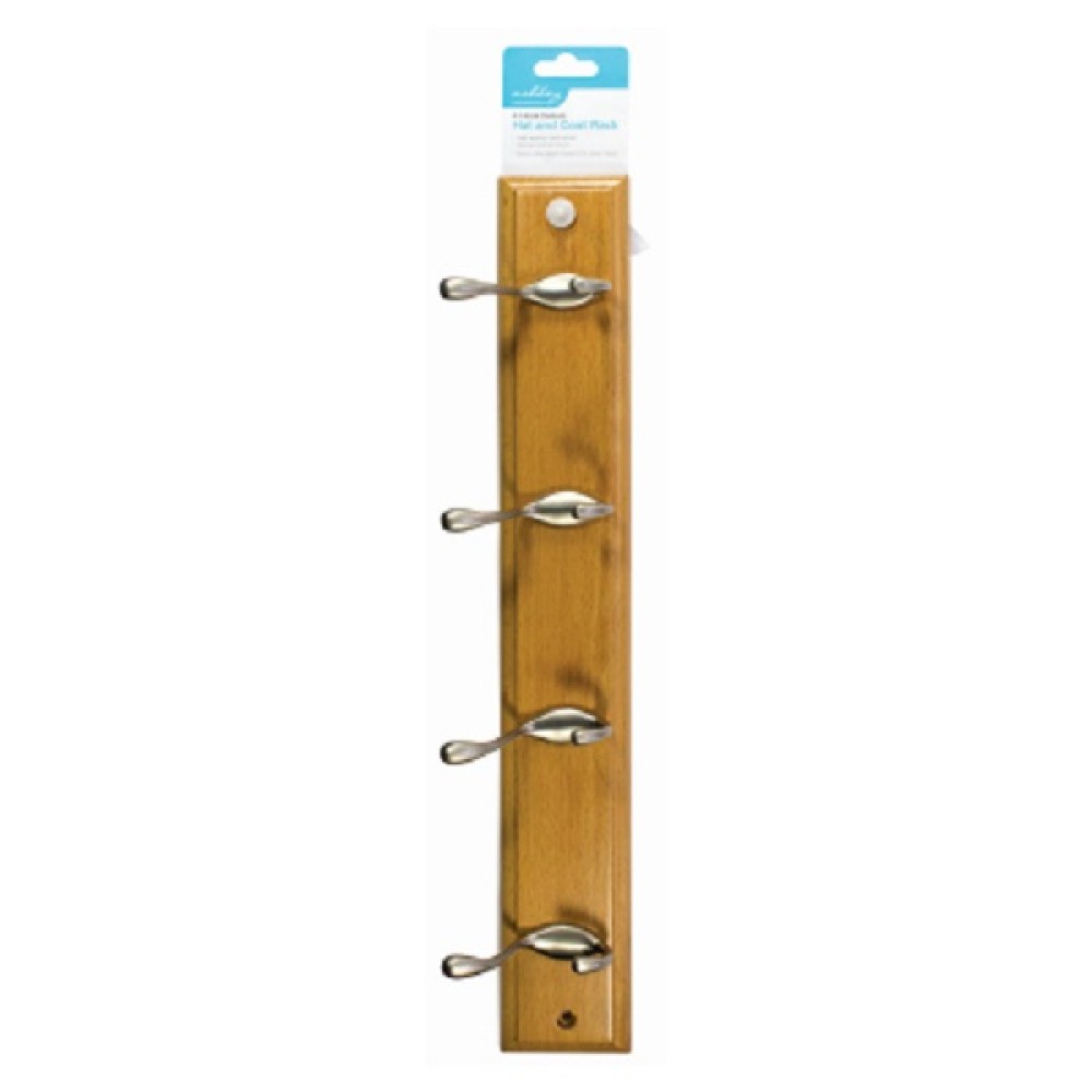 4 HOOK DELUXE HAT & COAT RACK