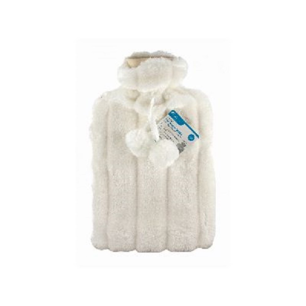 2L HOTH WATER BOTTLE PLUSH FAUX FUR COVER-CR