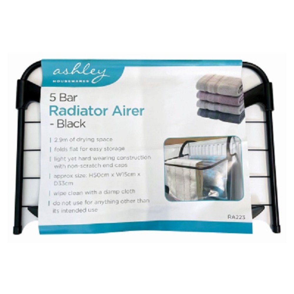 5 BAR RADIATOR AIRER - BLACK