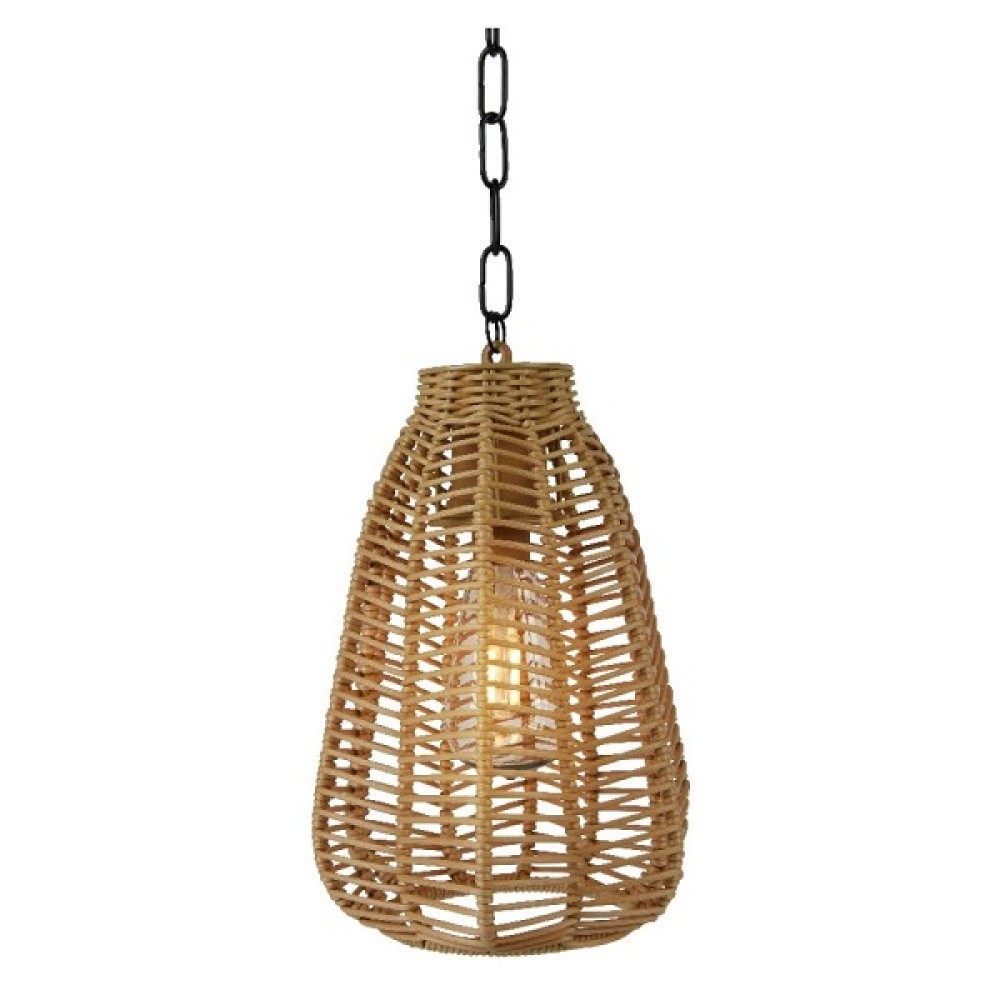 LED WICKER PENDANT LIGHT B/O - WW