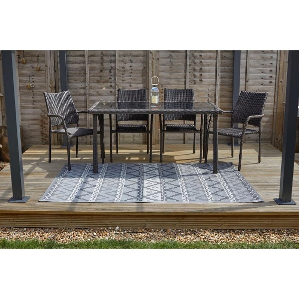 AZTEC OUTDOOR RUG - SLATE 150CM X 210CM