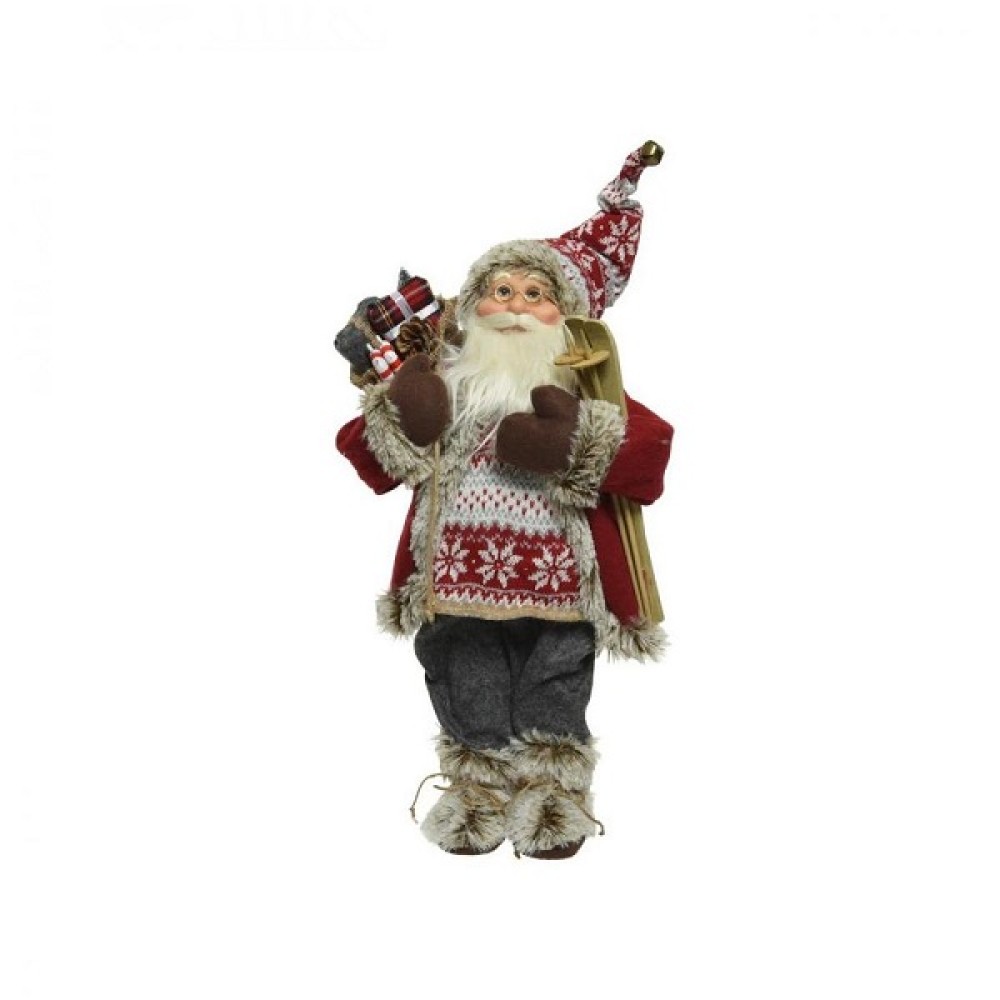 STANDING NORDIC SANTA WITH SKI'S - 180CM