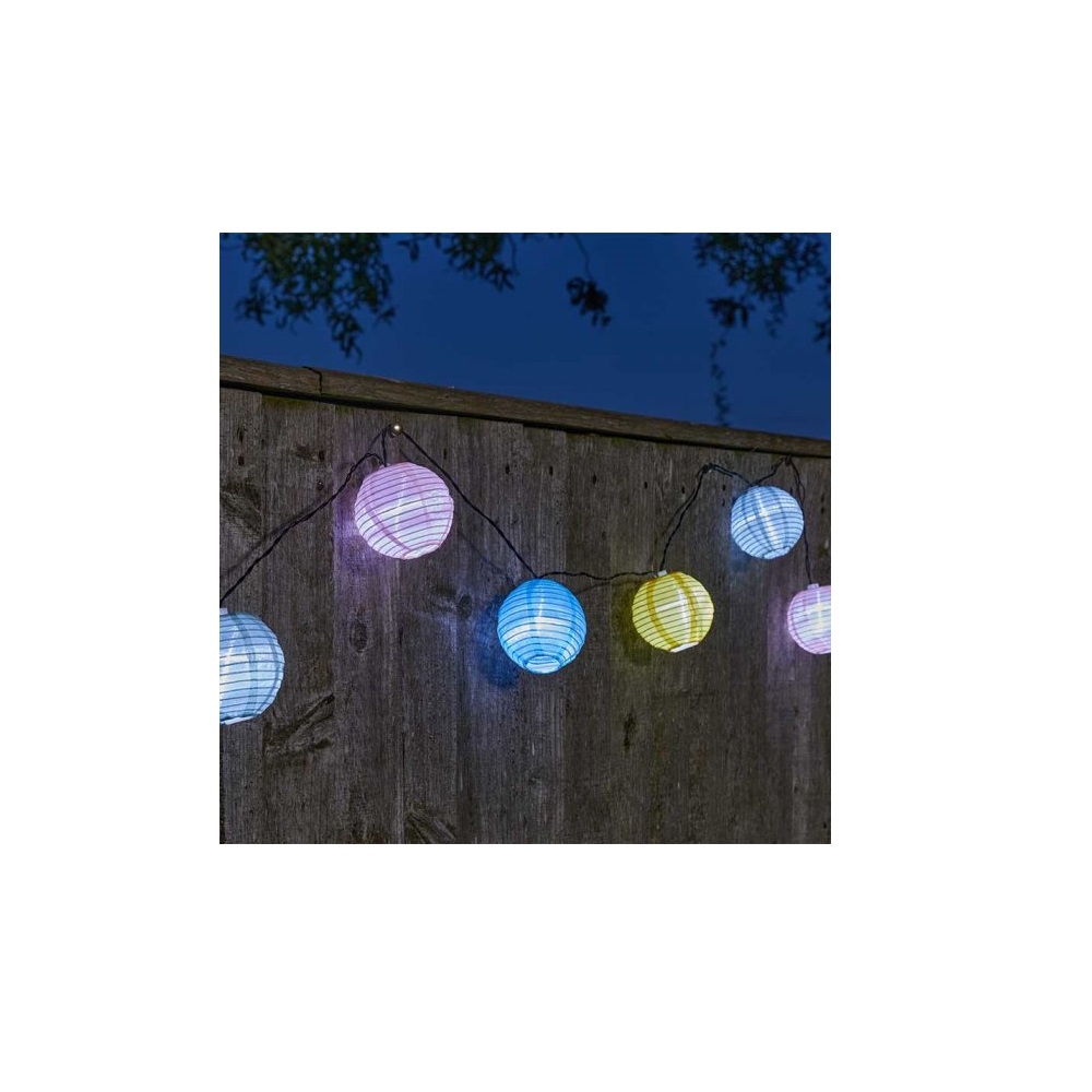 10 CHINESE LANTERN SOLAR STRING LIGHTS