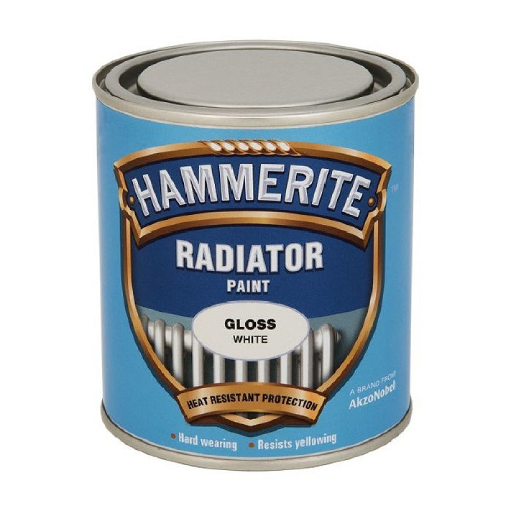 500ML HAMMERITE RADIATOR ENAMEL WHITE GLOSS