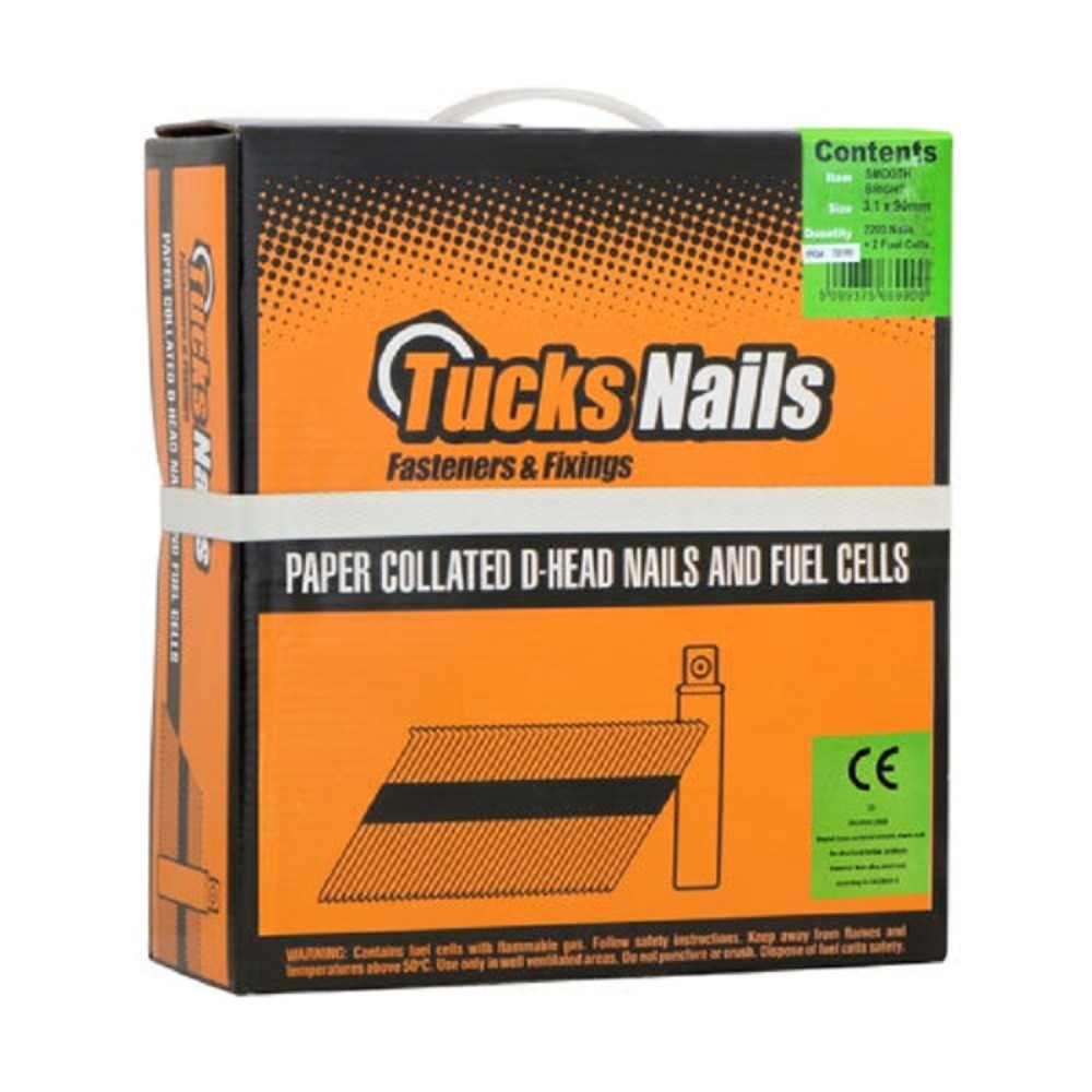 TUCKS NAIL FUEL PACK SMOOTH BRIGHT 3.1 X 90MM